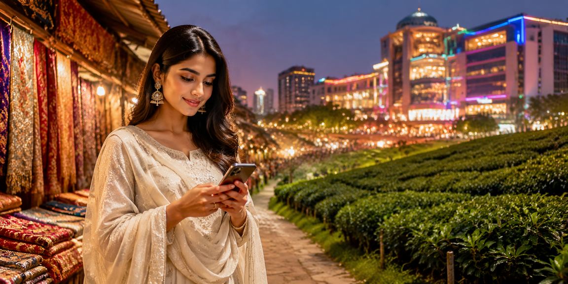 রাজশাহীর চা বাগানে মোবাইলে b44 ক্যাসিনো উপভোগ করছেন একজন ব্যবহারকারী